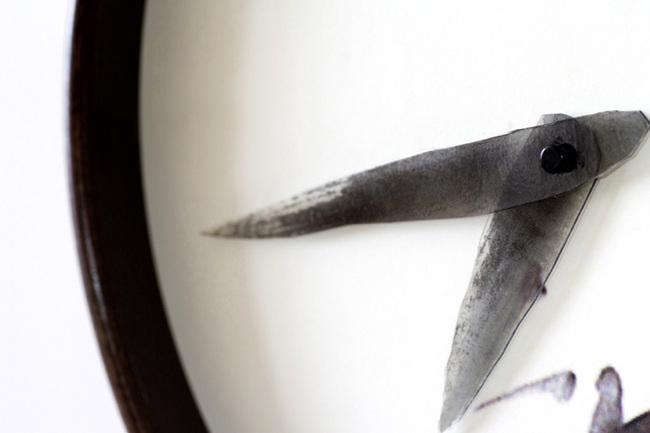 Freehand brushwork，ink painting of bamboo，Wall clock，originality，Design，Digital，intelligence，