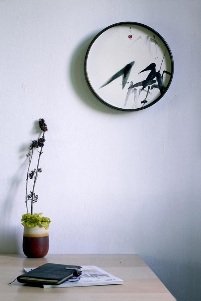 Freehand brushwork，ink painting of bamboo，Wall clock，originality，Design，Digital，intelligence，