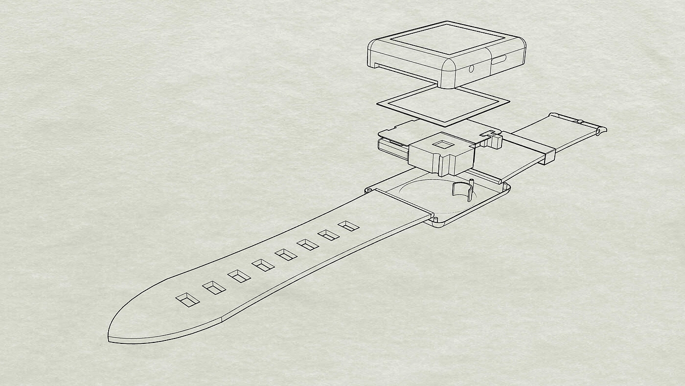 Exploded view of watch，