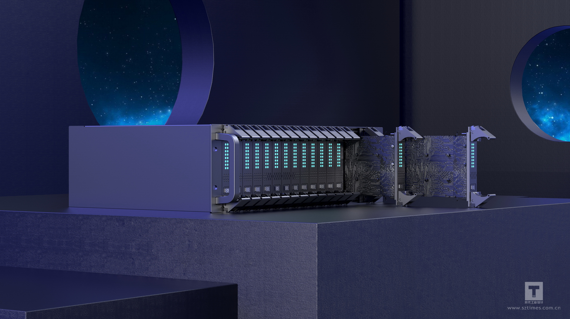 3U server host design，Appearance and structure design of 3U server host，Server design，Industrial host design，