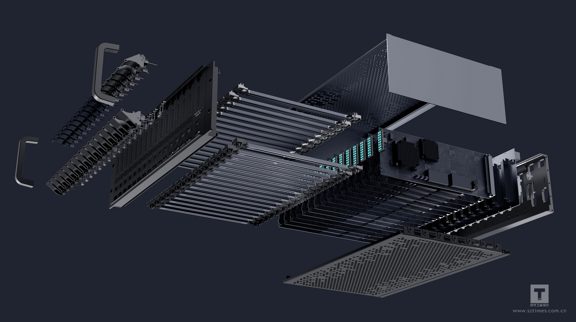 3U server host design，Appearance and structure design of 3U server host，Server design，Industrial host design，