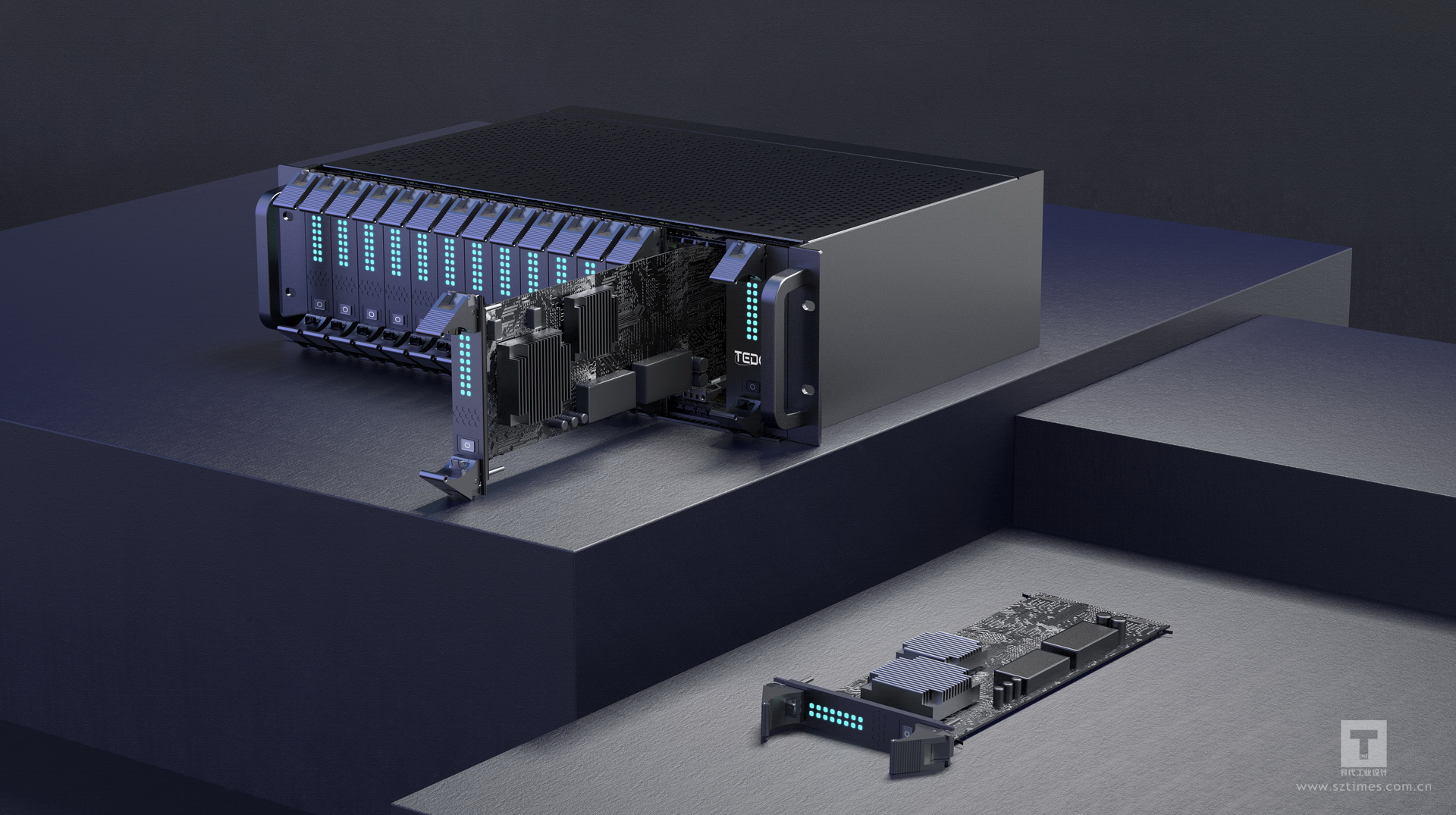 3U server host design，Appearance and structure design of 3U server host，Server design，Industrial host design，