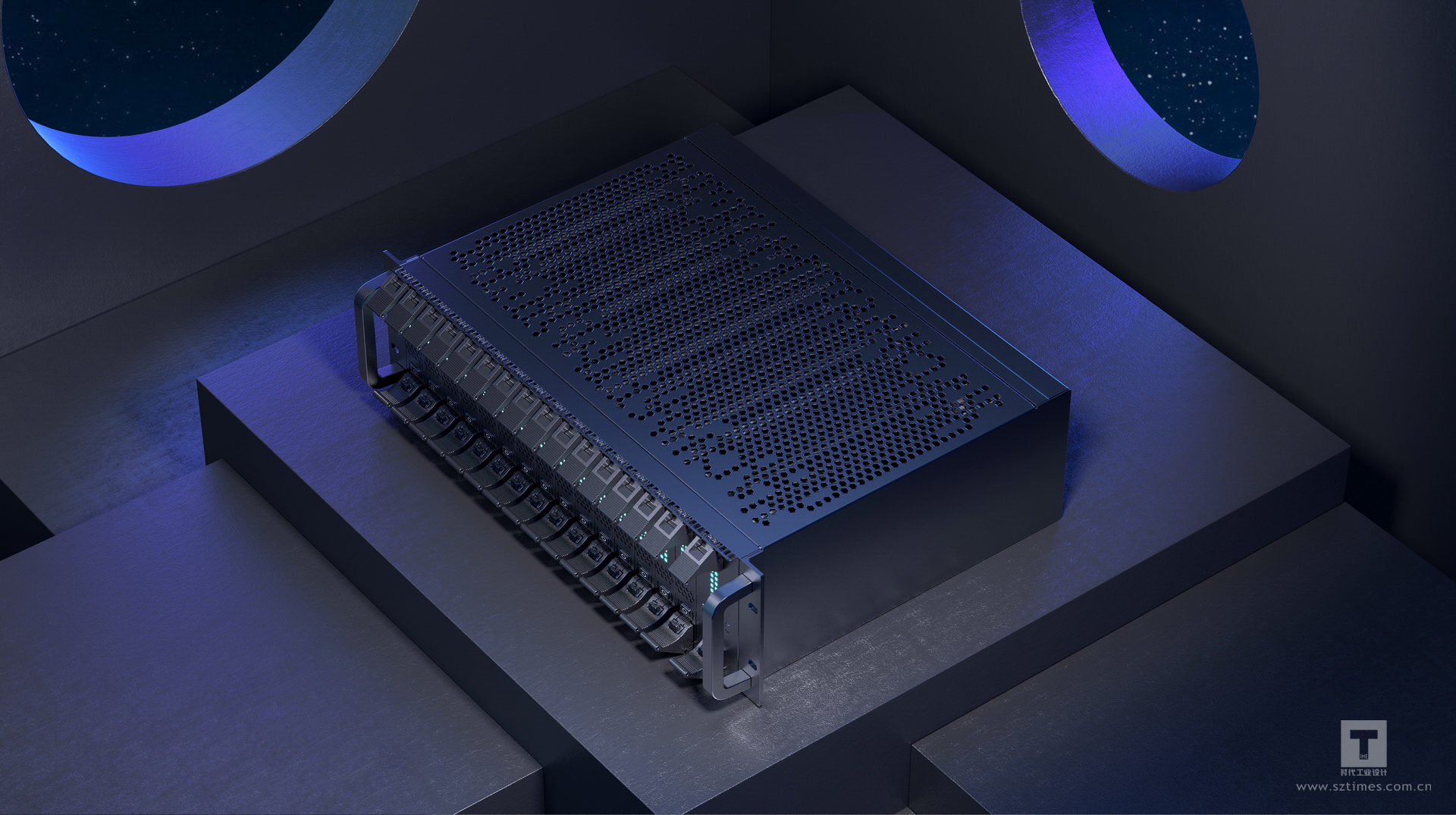 3U server host design，Appearance and structure design of 3U server host，Server design，Industrial host design，