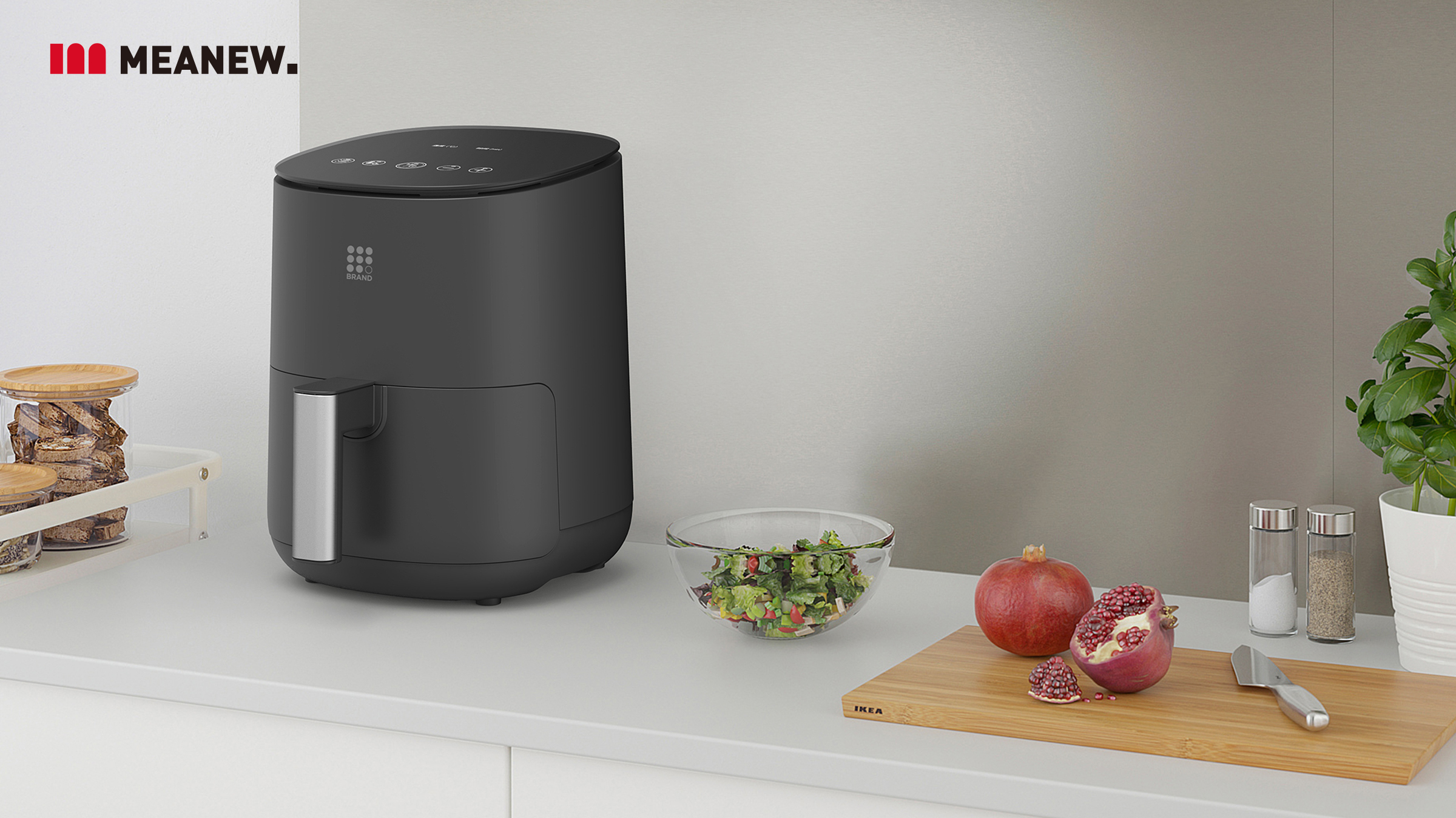 Intelligent air fryer，Kitchen appliances，Meanew Design，Mingrui industrial design，Retro light luxury，