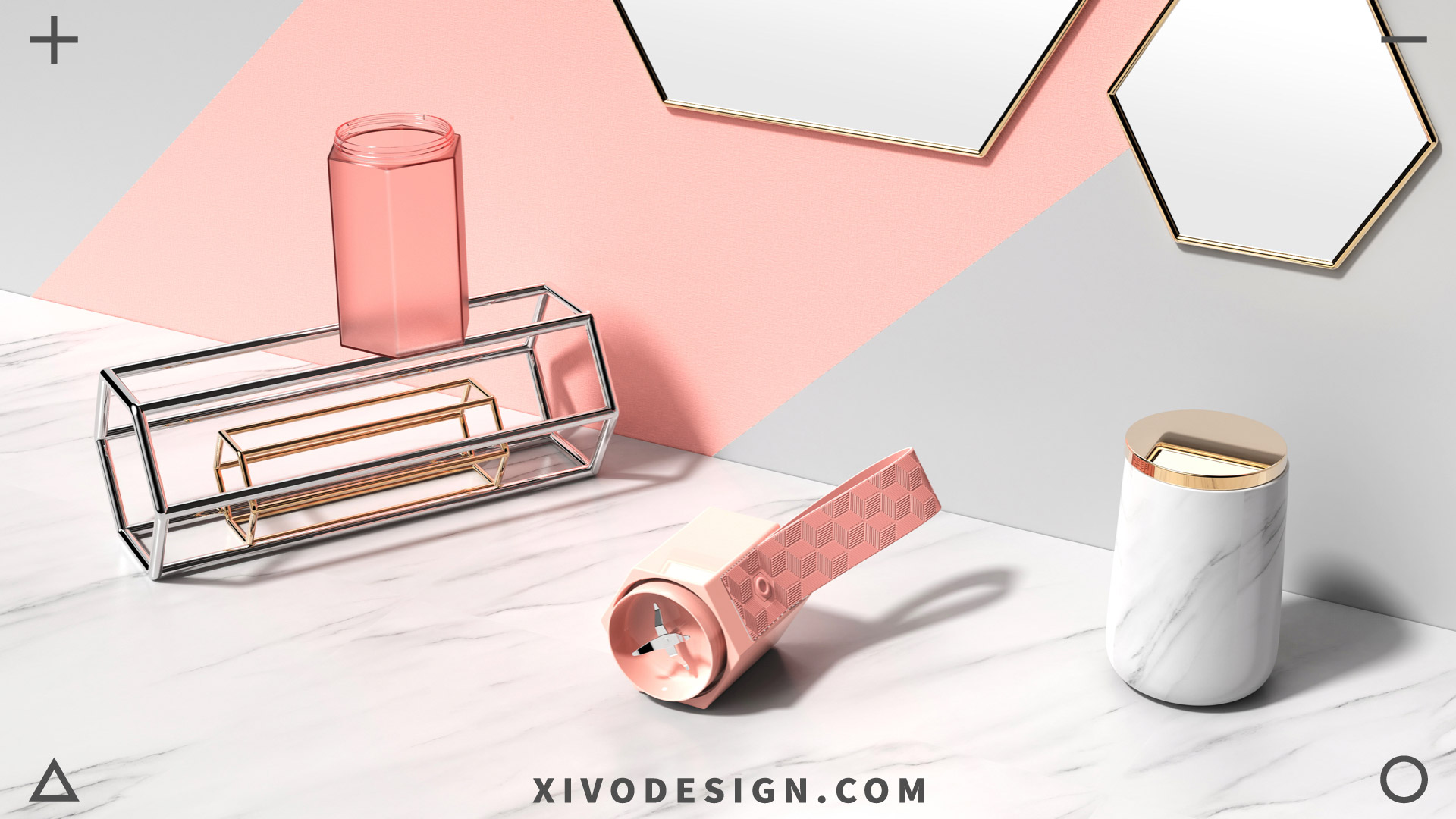 Juice cup，Good simple geometry，hexagon，juice cup，Juicer，Fruits，Creative small household appliances，