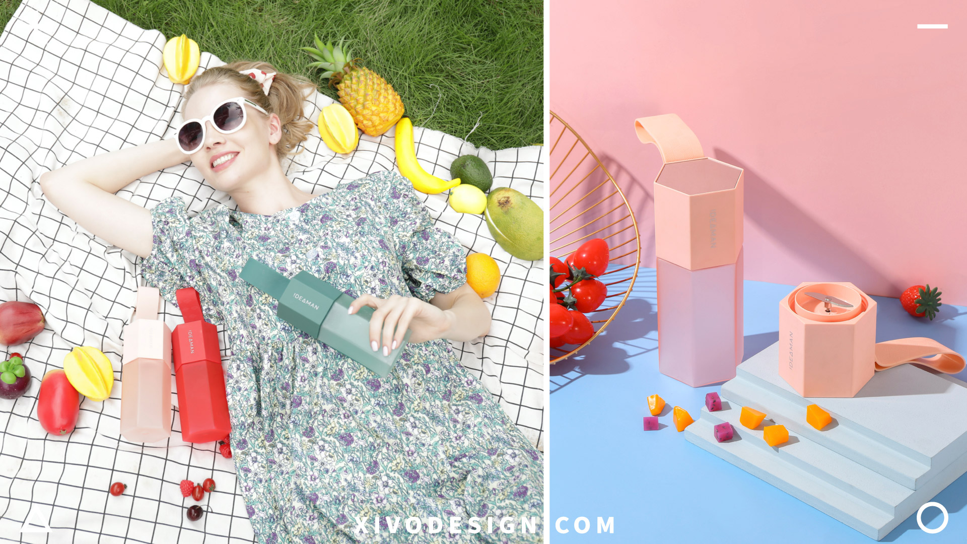 Juice cup，Good simple geometry，hexagon，juice cup，Juicer，Fruits，Creative small household appliances，