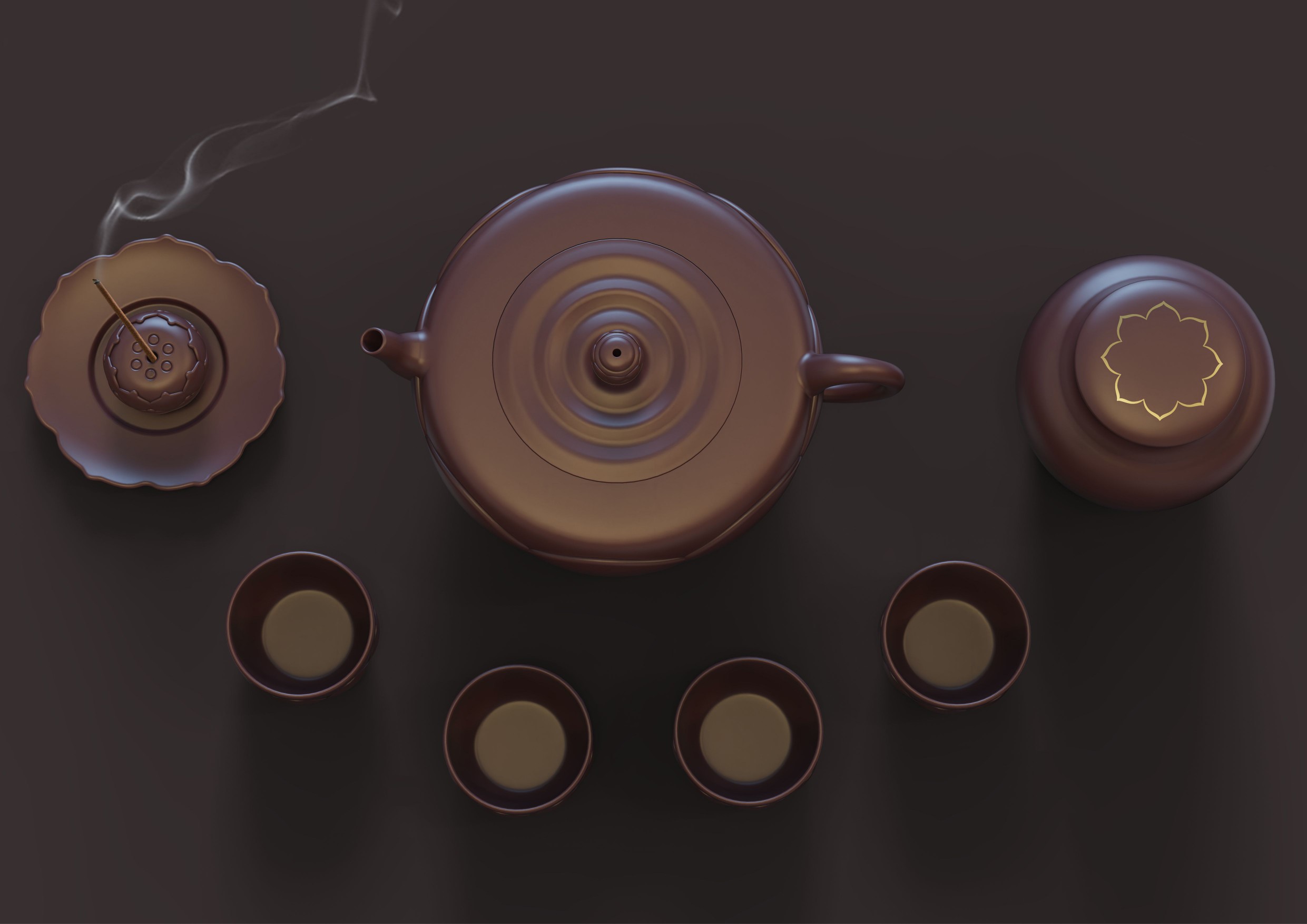 tea set，Purple sand，Lotus element，