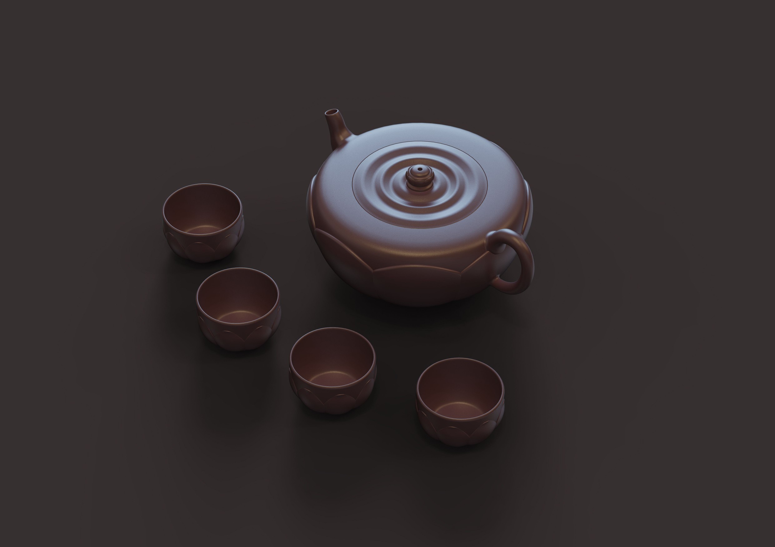 tea set，Purple sand，Lotus element，