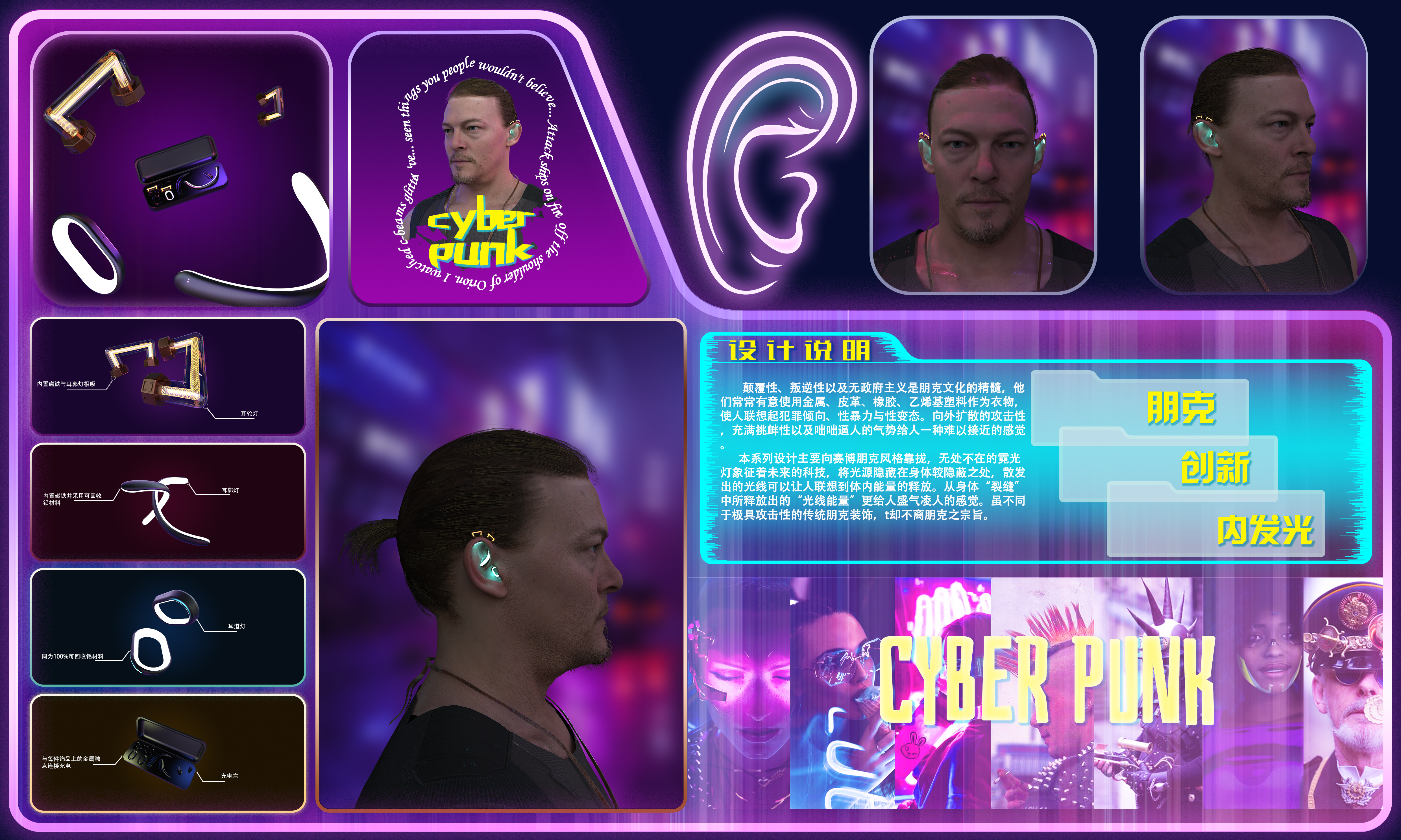 Cyber，Punk，Cyberpunk，innovate，Earrings，