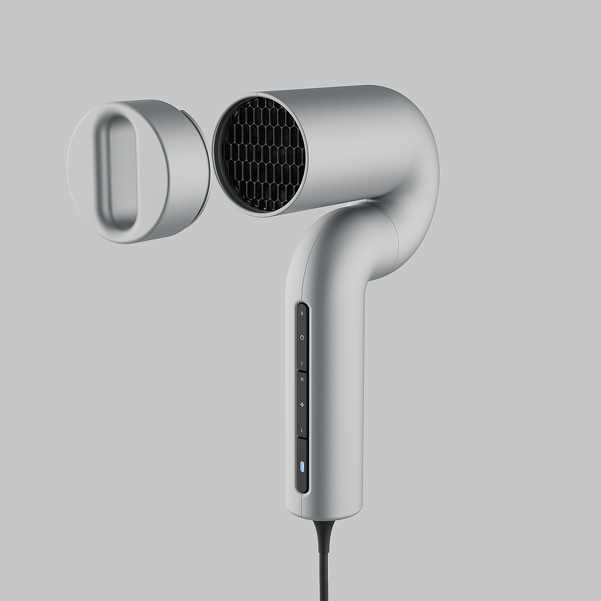 hair drier，Minimalist，Metal，Render，