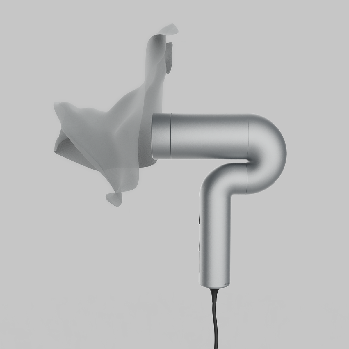 hair drier，Minimalist，Metal，Render，