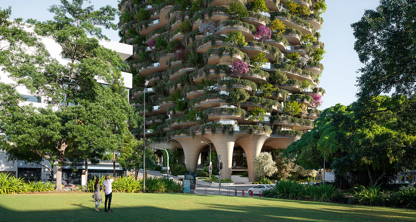 Urban Forest，公寓楼，建筑设计，植物，