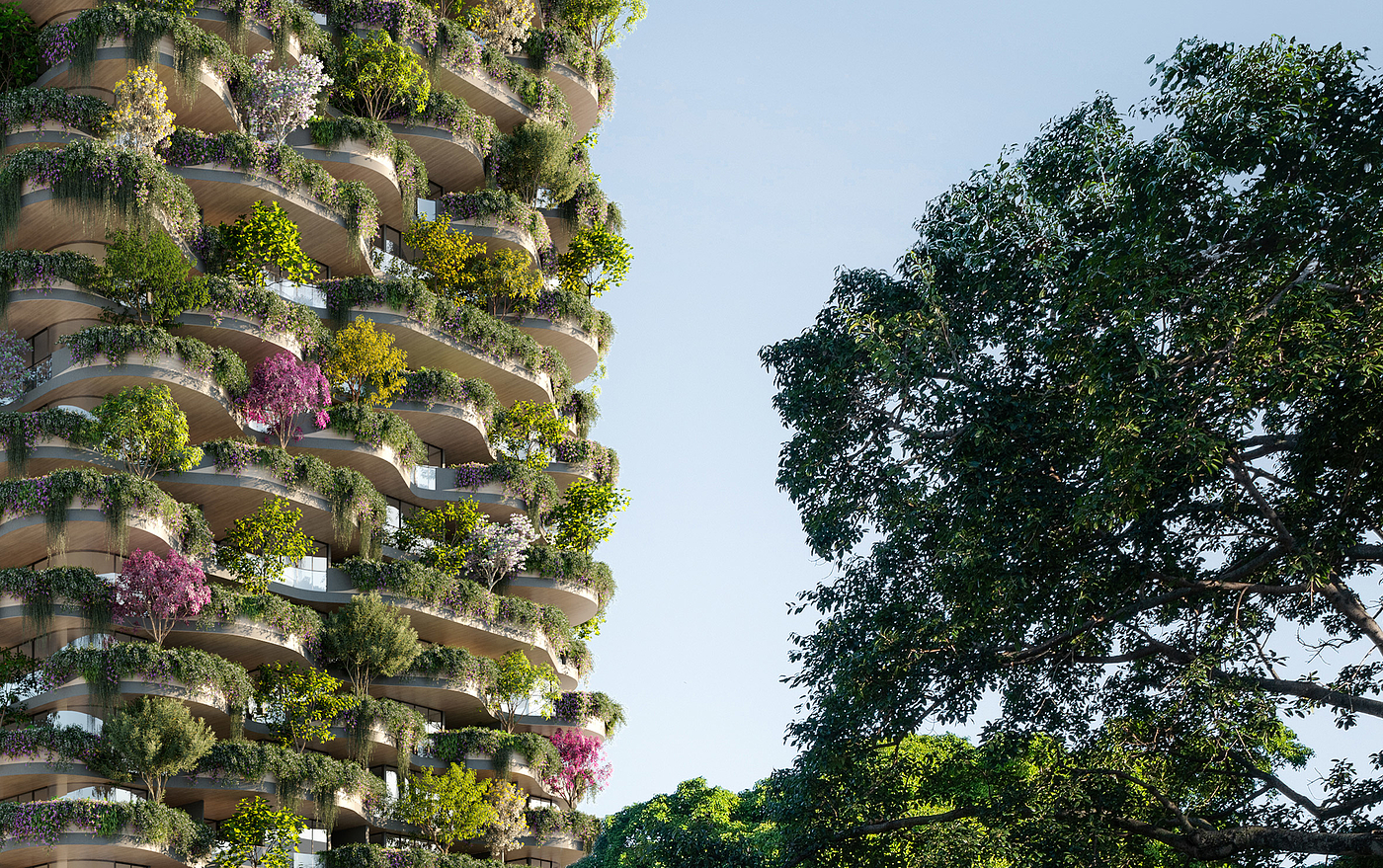 Urban Forest，公寓楼，建筑设计，植物，