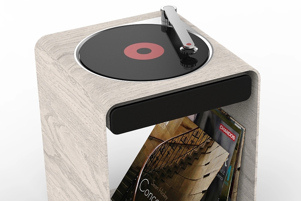 Record player，Retro，modern，furniture，integrate，