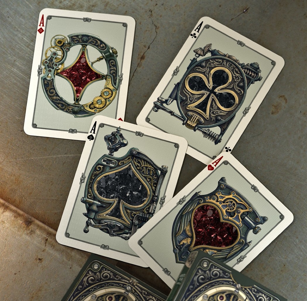 STEAMPUNK，Game card，Visual design，poker，Steampunk，