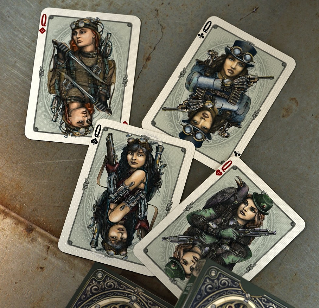 STEAMPUNK，Game card，Visual design，poker，Steampunk，