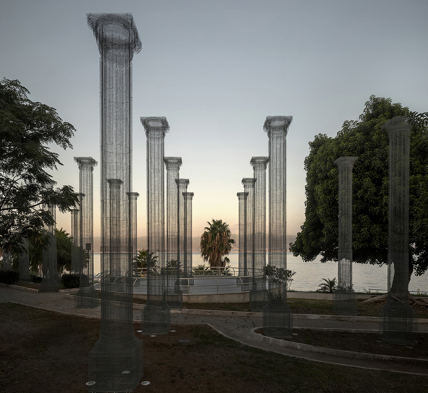 Italy，column，Metal，network，park，