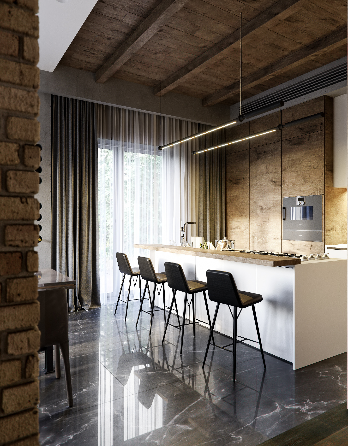 Interior design，villa，Industrial wind，Architecture，esthetics，