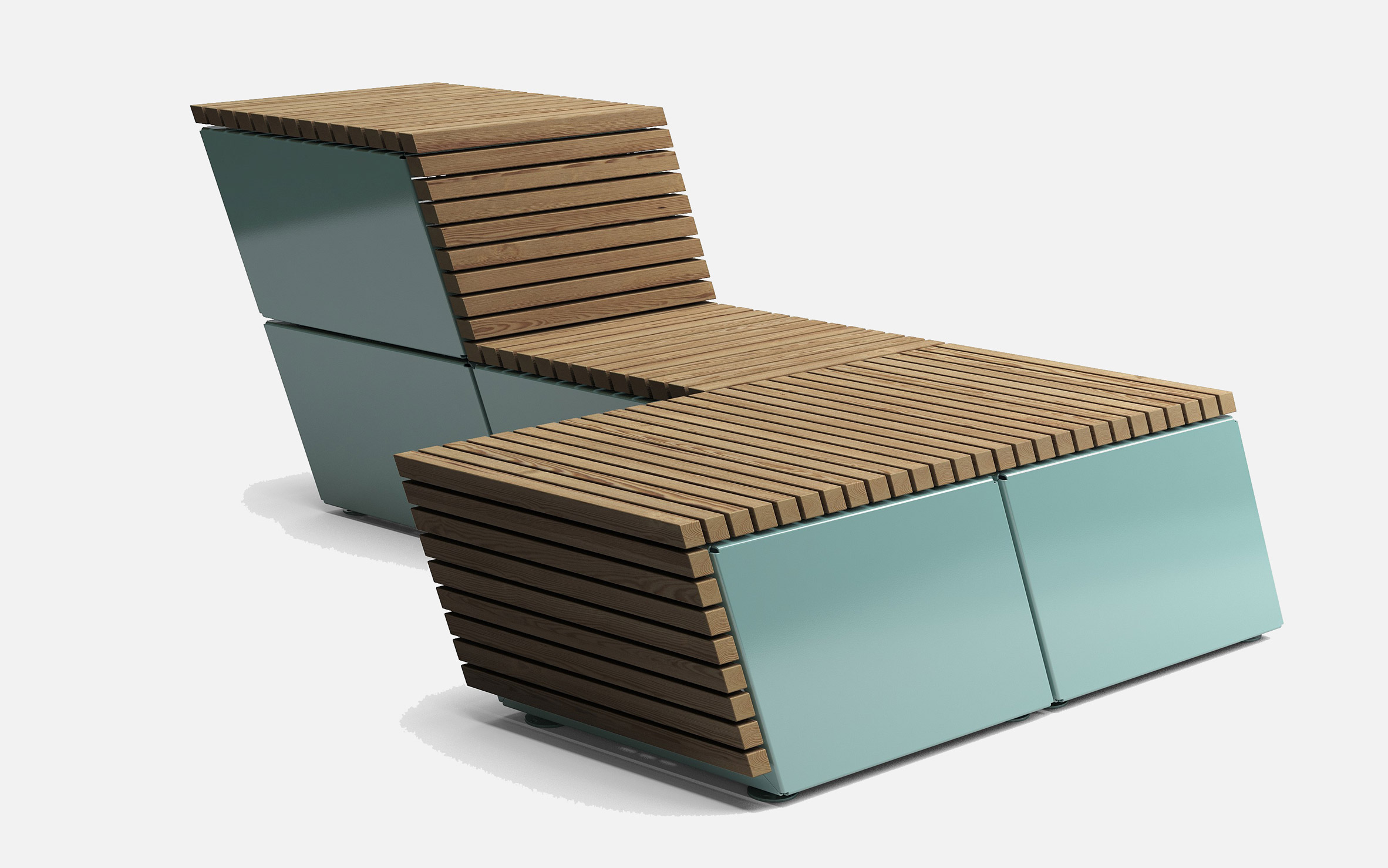 bench，Flowerpot，Green plant，city，