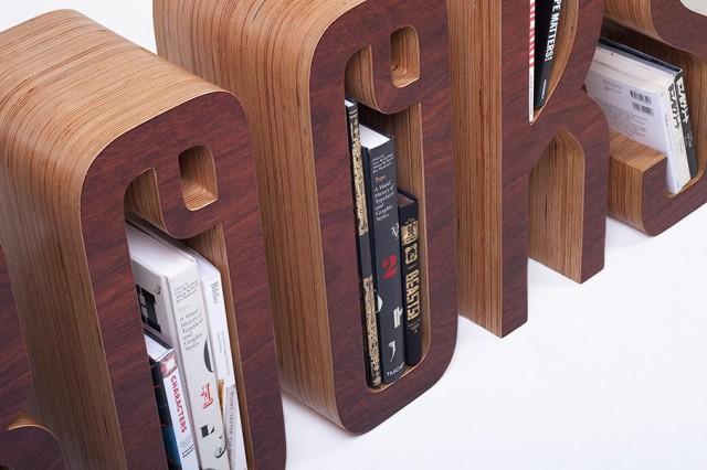 bookshelf，woodiness，furniture，originality，Alphabetic form，
