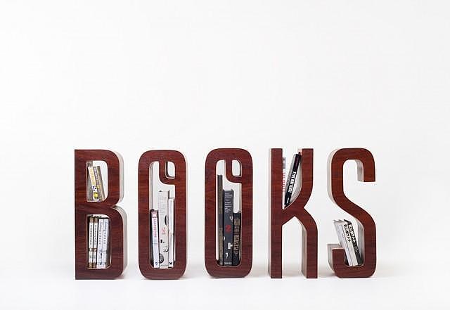 bookshelf，woodiness，furniture，originality，Alphabetic form，
