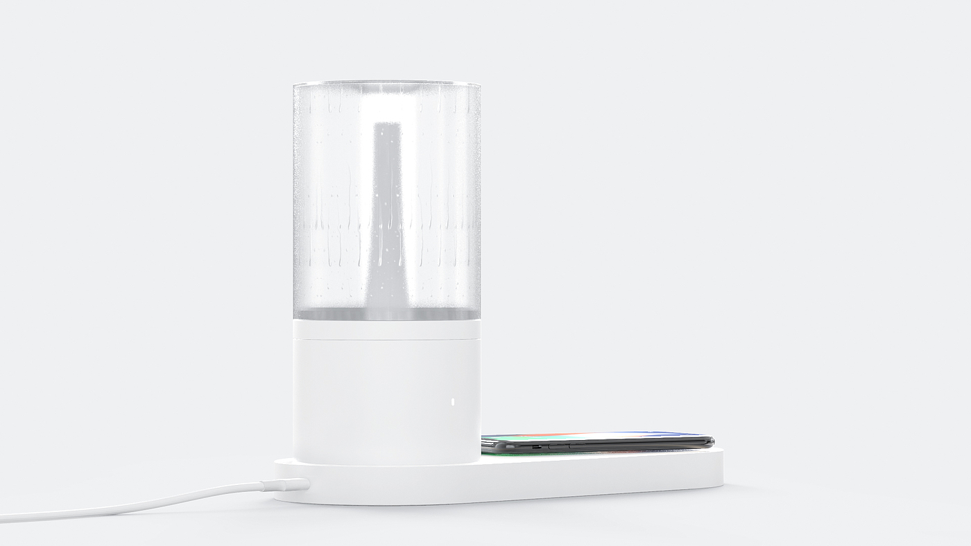 Humidifier，white，Minimalist，Wireless charging，Water mist，