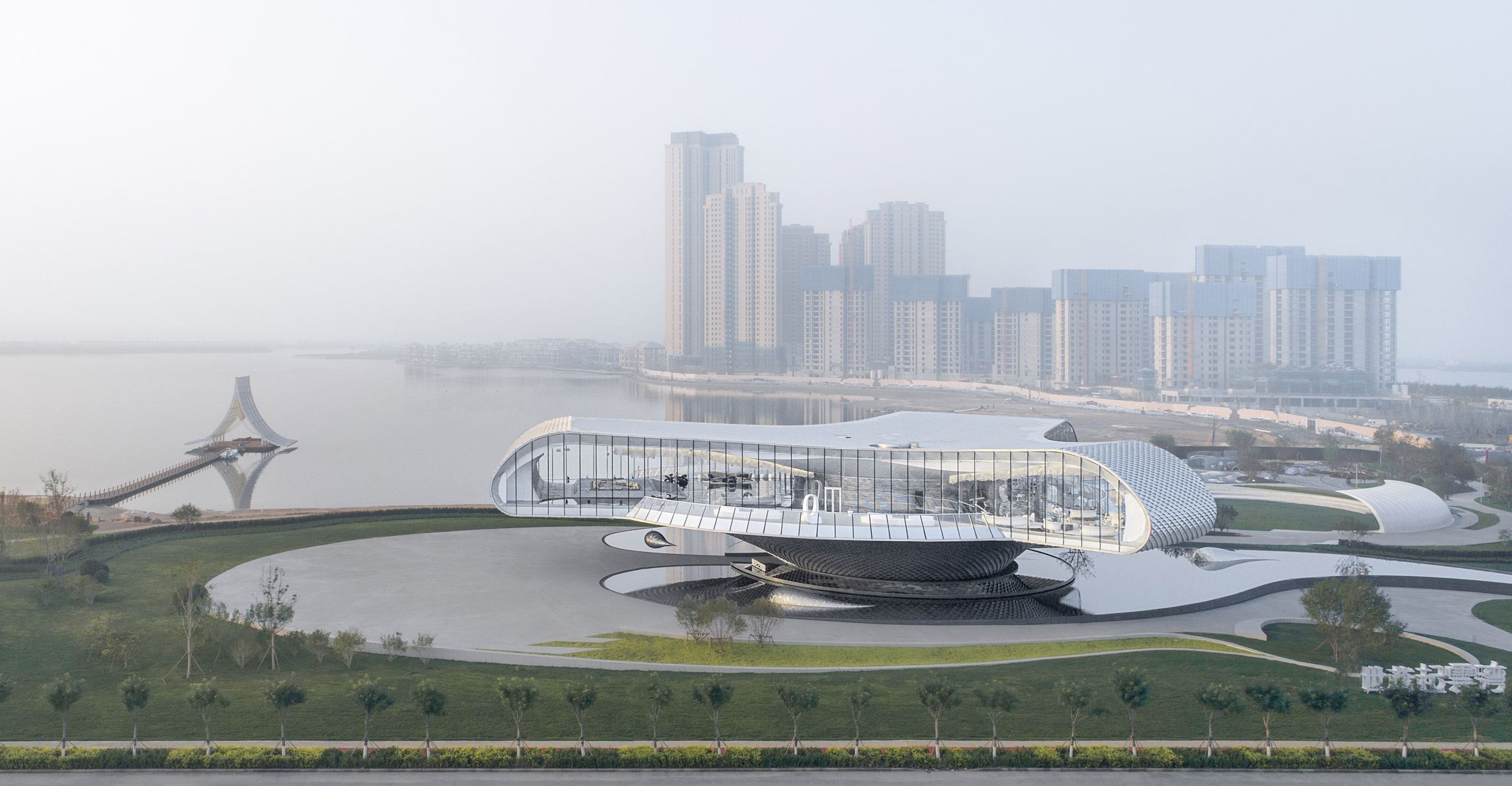 Architecture，Wave art museum，Aluminum tile，