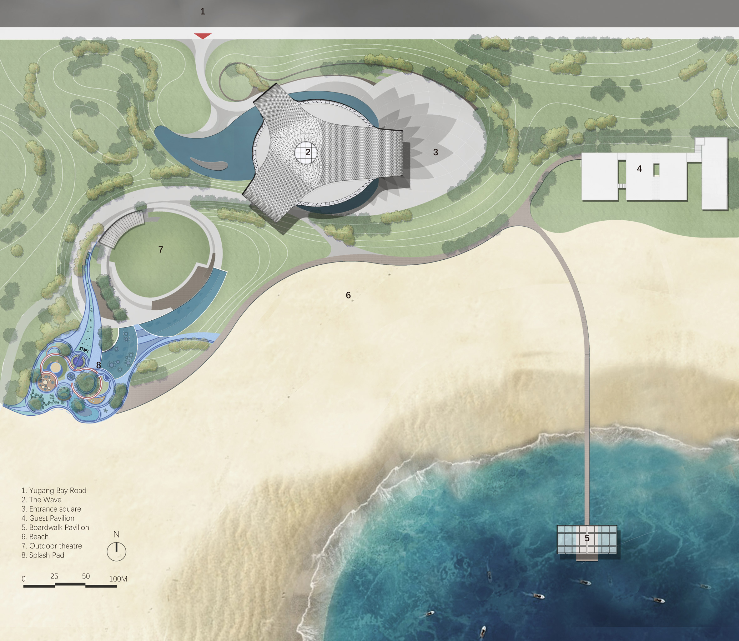 Architecture，Wave art museum，Aluminum tile，