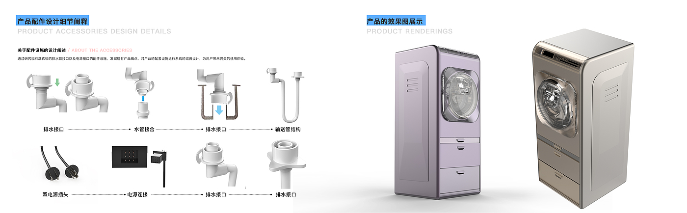 Full automatic cabinet drum washing machine，household electrical appliances，Unconscious design，Ergonomic design，Appearance design，sample reels，