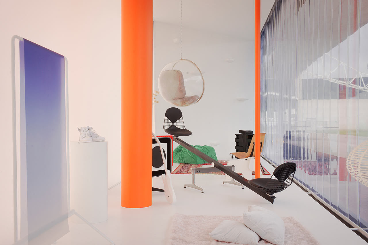 橙色，扶手椅，壁灯，灯饰，