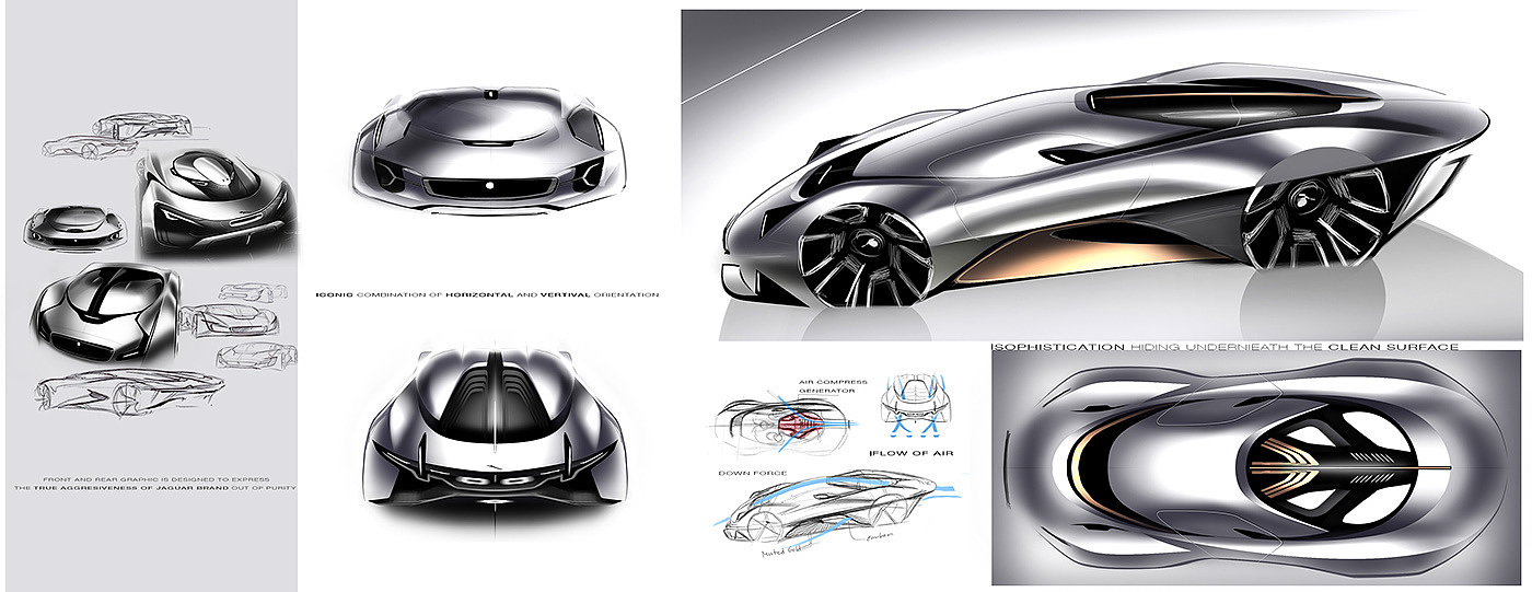 conceptual design，Hand drawn manuscript，Sports car，