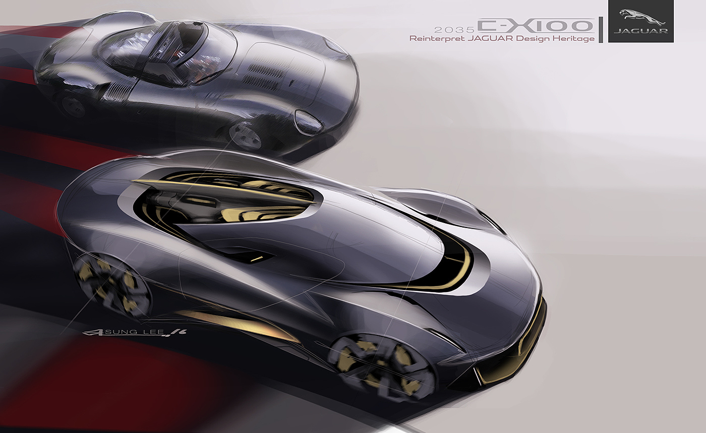 conceptual design，Hand drawn manuscript，Sports car，