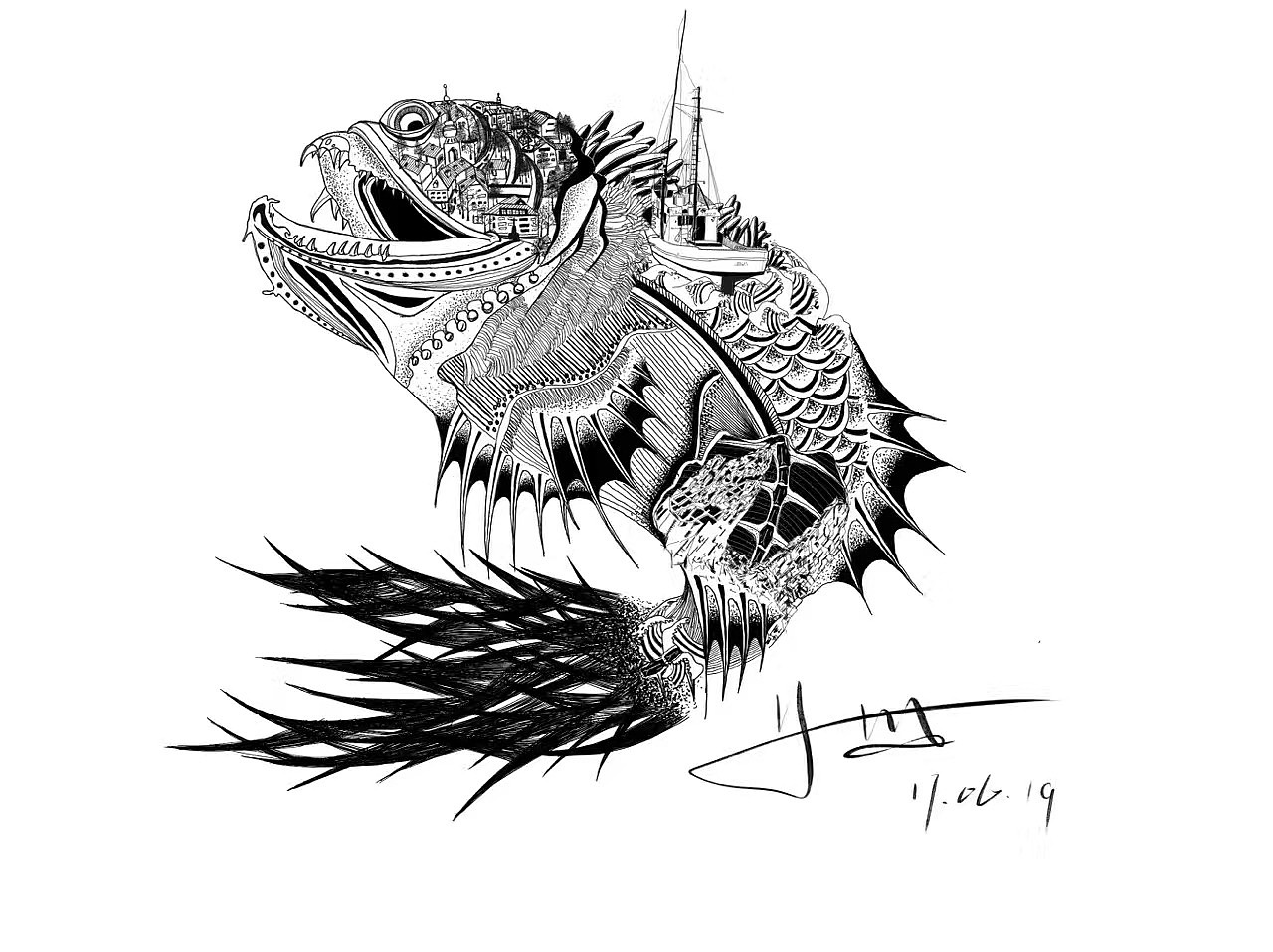 Hand drawn illustration，