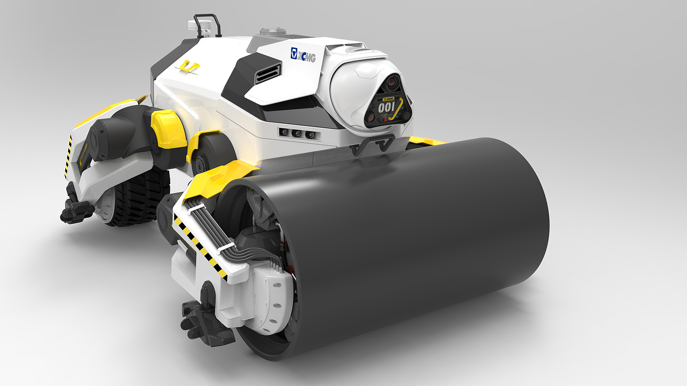 industrial design，Five stones，Roller，vehicle，conceptual design，construction machinery，Five stone design，
