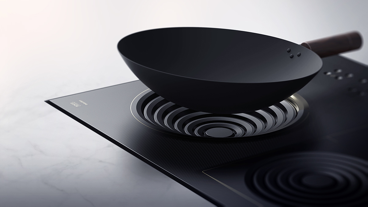 Frying pan，Kitchen supplies，conceptual design，Induction design，