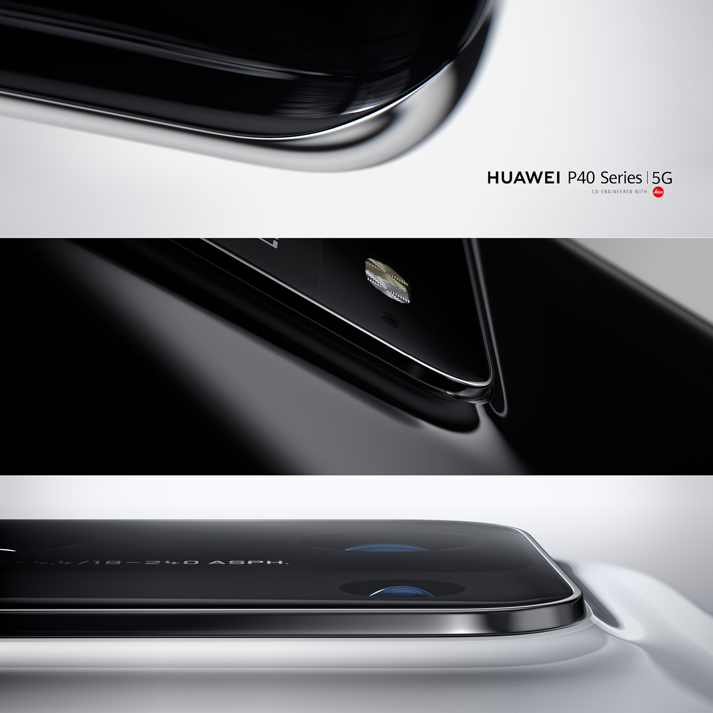 Huawei，P40，Minimalism，c4d，