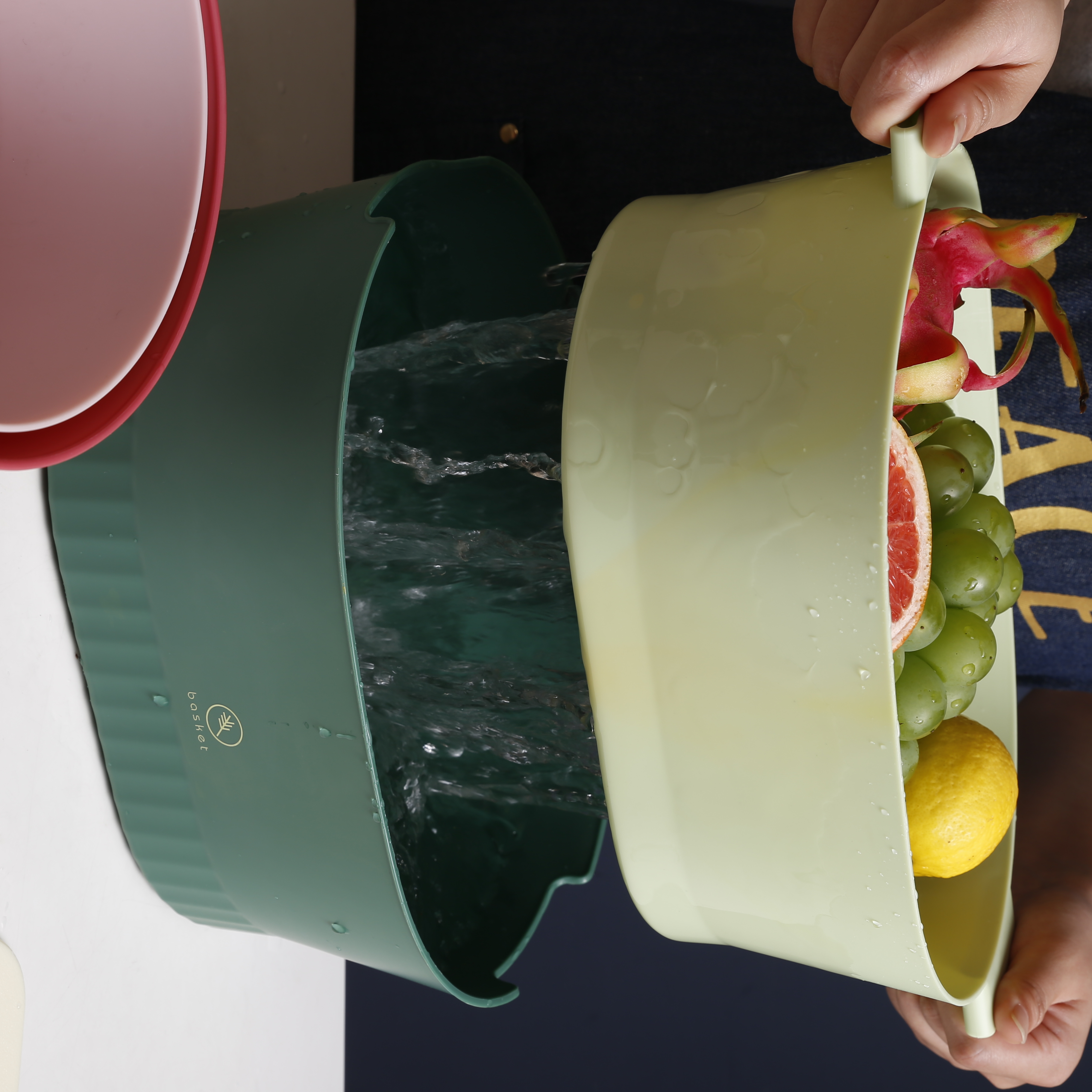 Household goods，tea tray，Double layer drain basket，Dopamine design，Daily necessities design，