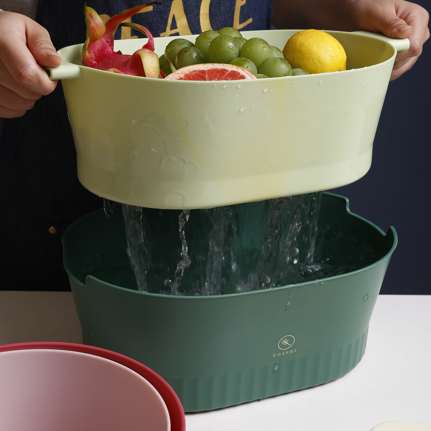 Household goods，tea tray，Double layer drain basket，Dopamine design，Daily necessities design，