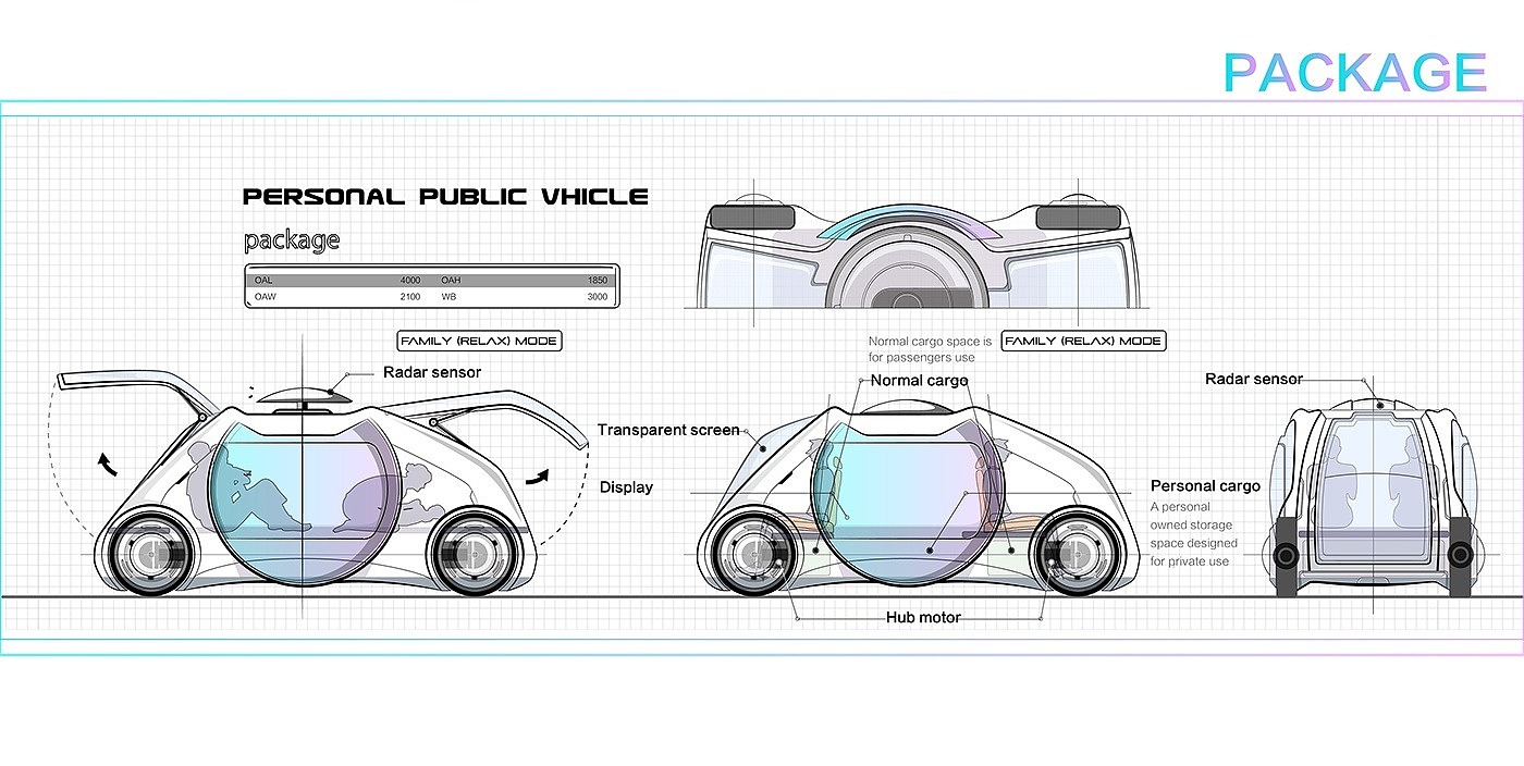 概念设计，小型公共汽车，畅想未来，扫描用车，汽车设计，