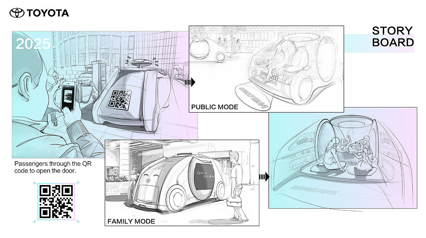 概念设计，小型公共汽车，畅想未来，扫描用车，汽车设计，