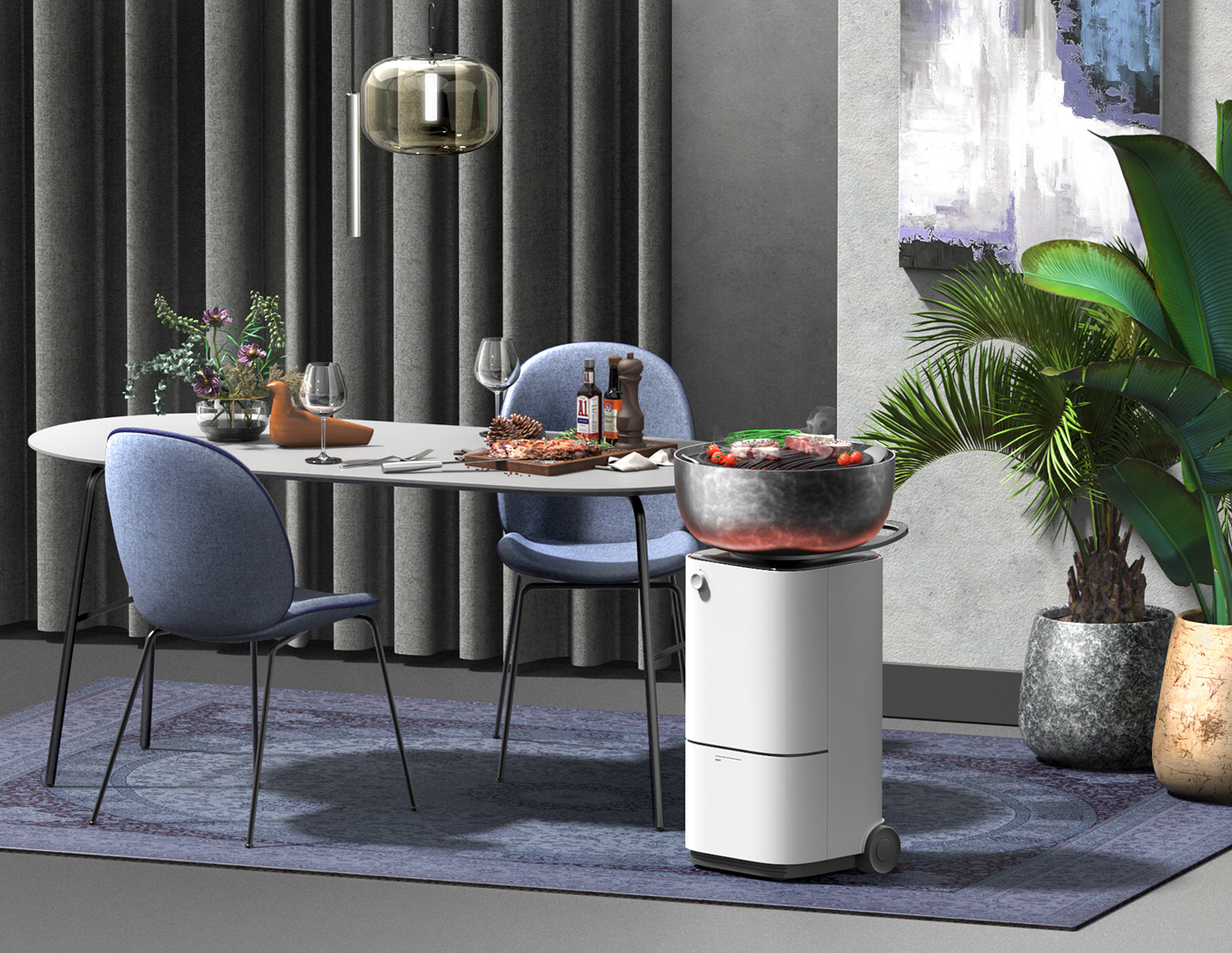 Barbecue rack，barbecue，Terrace，