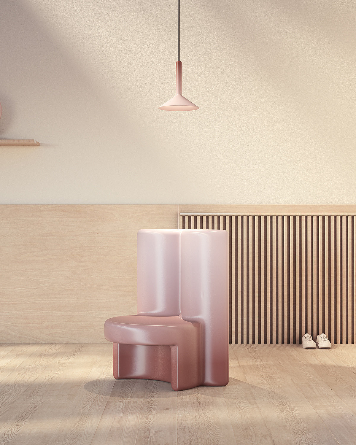 chair，Pink，Gradual change，