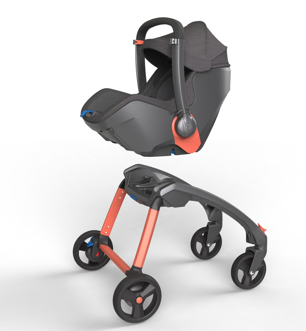 Smart Infant Carrier，2020 red dot design concept award，Baby safety seat，Baby stroller，