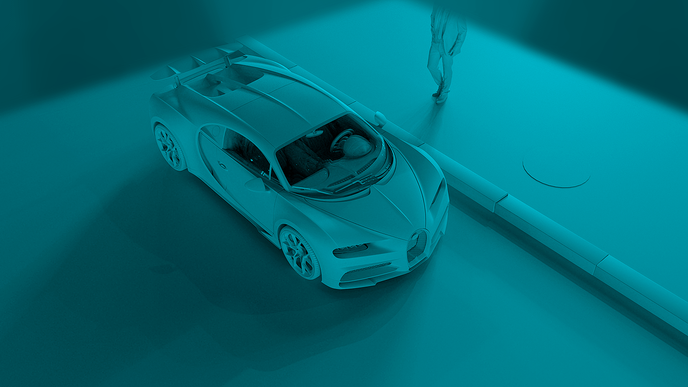 Sports car，cgi，Bugatti Chiron，ps，