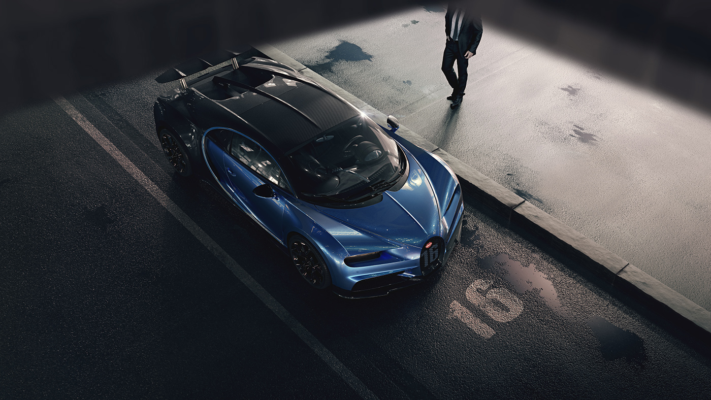 Sports car，cgi，Bugatti Chiron，ps，