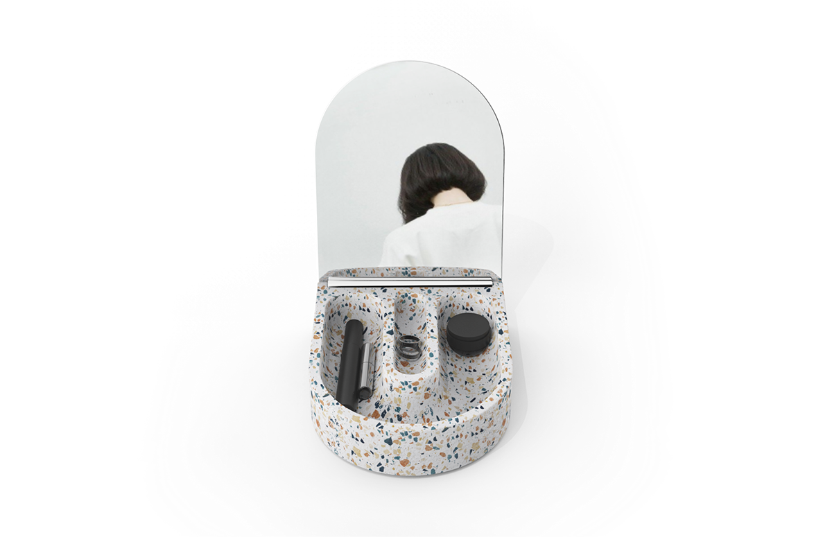 Jewelry box，mirror，stainless steel，Marble，