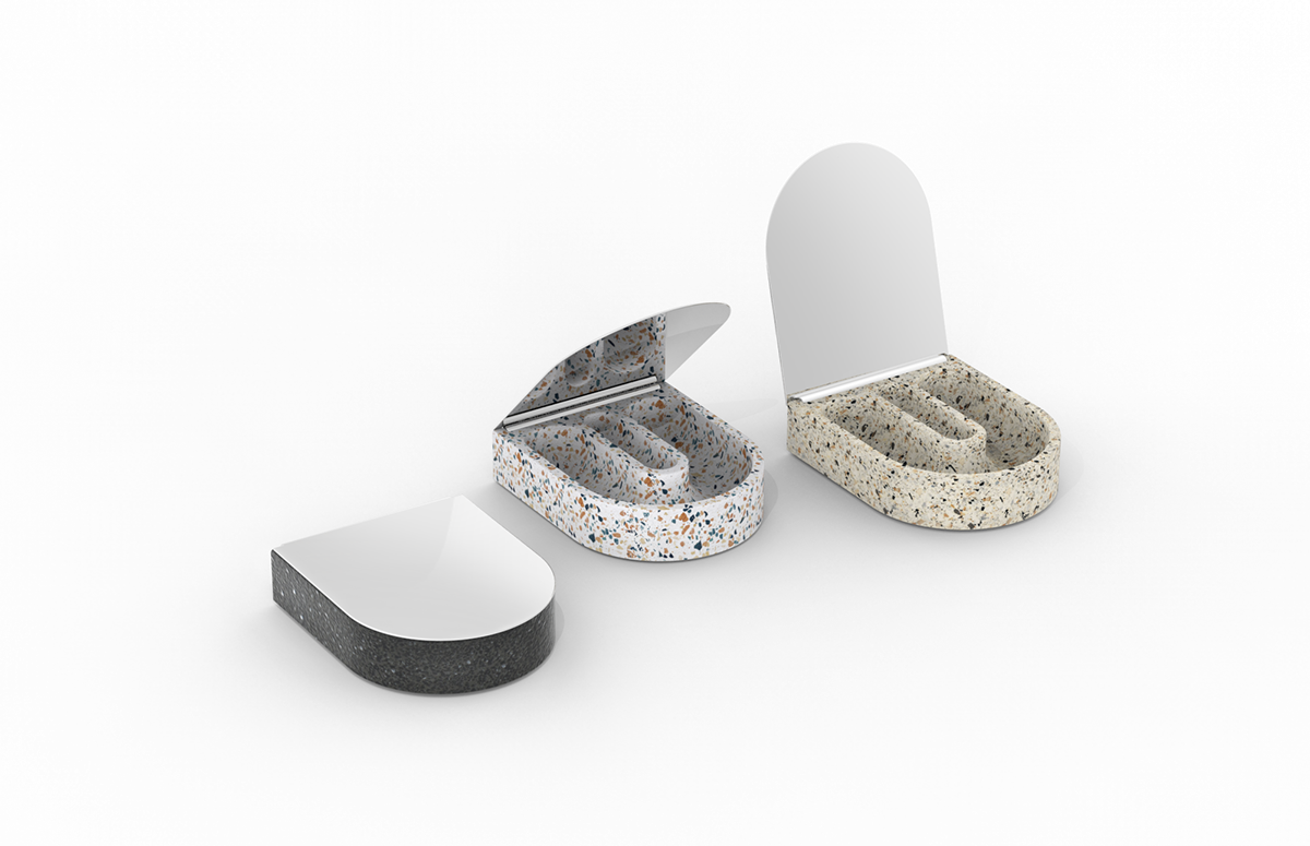 Jewelry box，mirror，stainless steel，Marble，