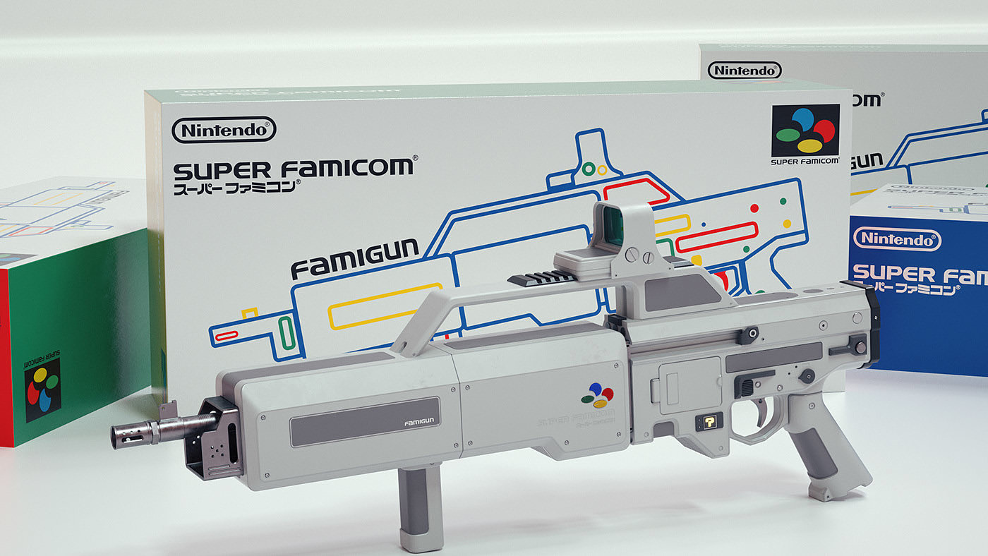 game，Nintendo，Mechanical gun，Render，