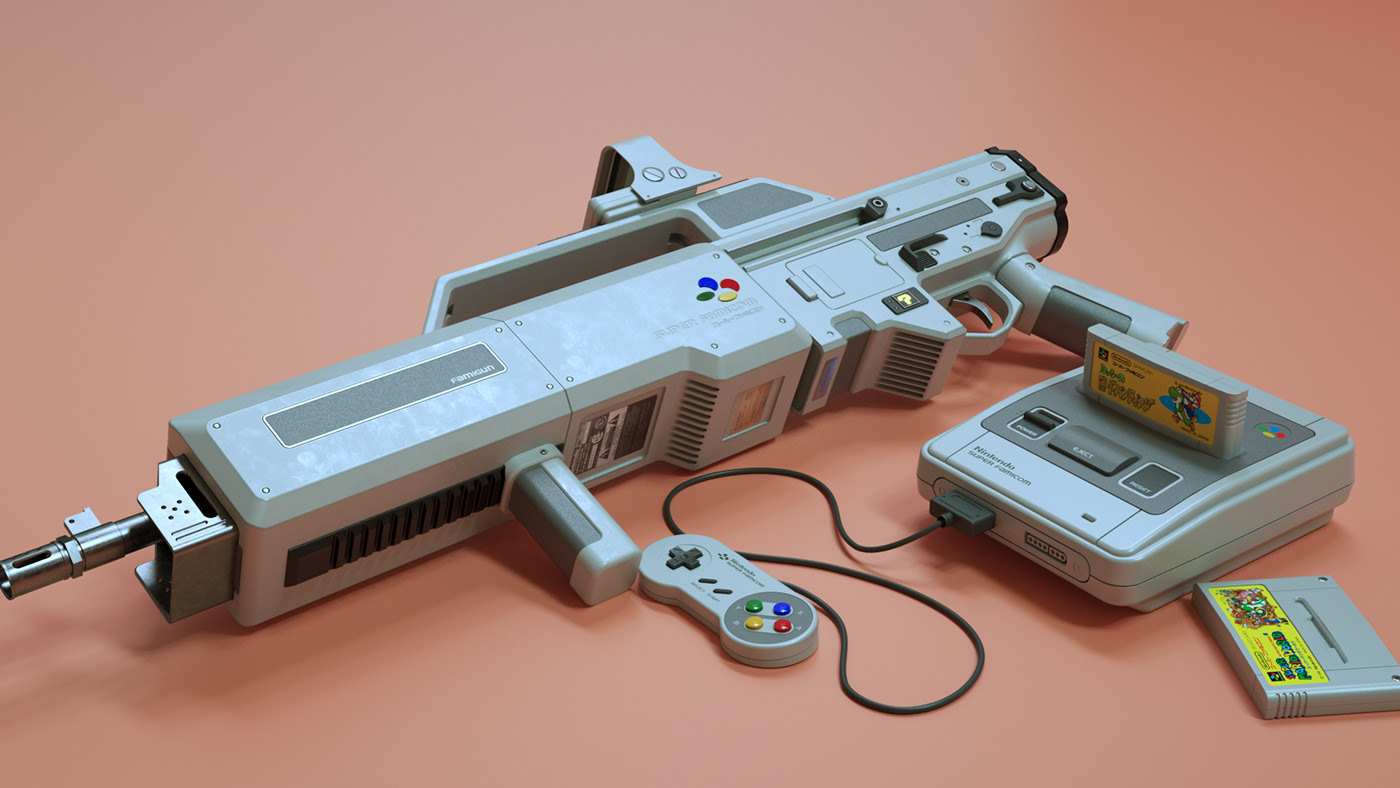 game，Nintendo，Mechanical gun，Render，