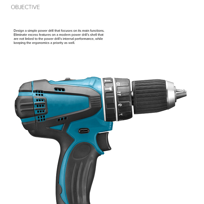 Electric drill，Simplified design，industrial design，Tool design，Design ideas，